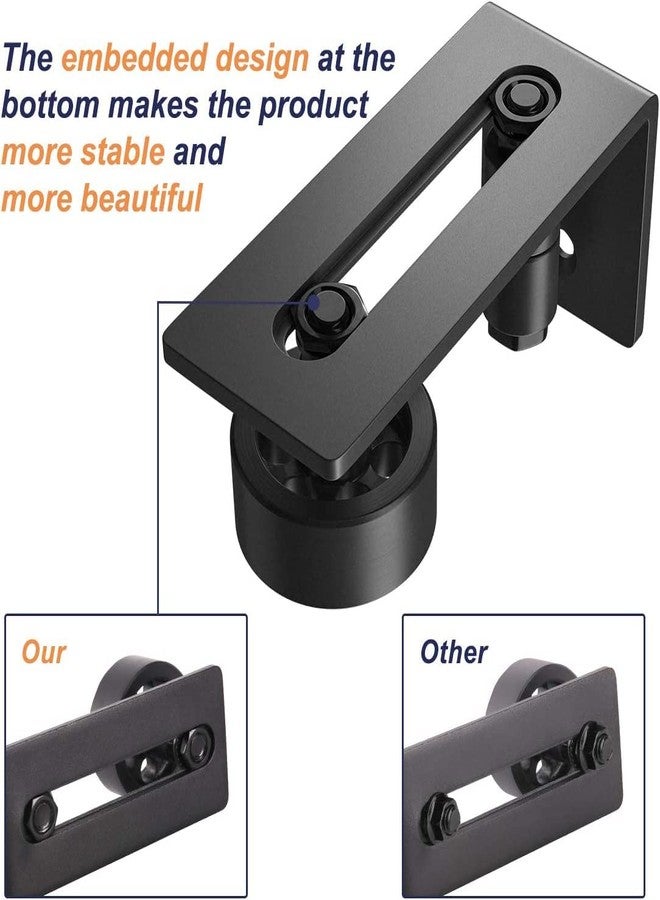 SMARTSTANDARD Sliding Barn Door Floor Guide for Bottom Adjustable Roller - 8 Setup Options for DIYers - Flush Design Bottom Flat Barn Door Floor Guide Stay Roller (Black) 2PCS - Image 2